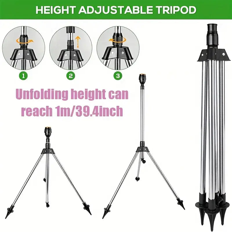 Arroseur De Jardin Rotatif 360° Sur Trépied – Lot De 2 Pour Une Couverture Complète