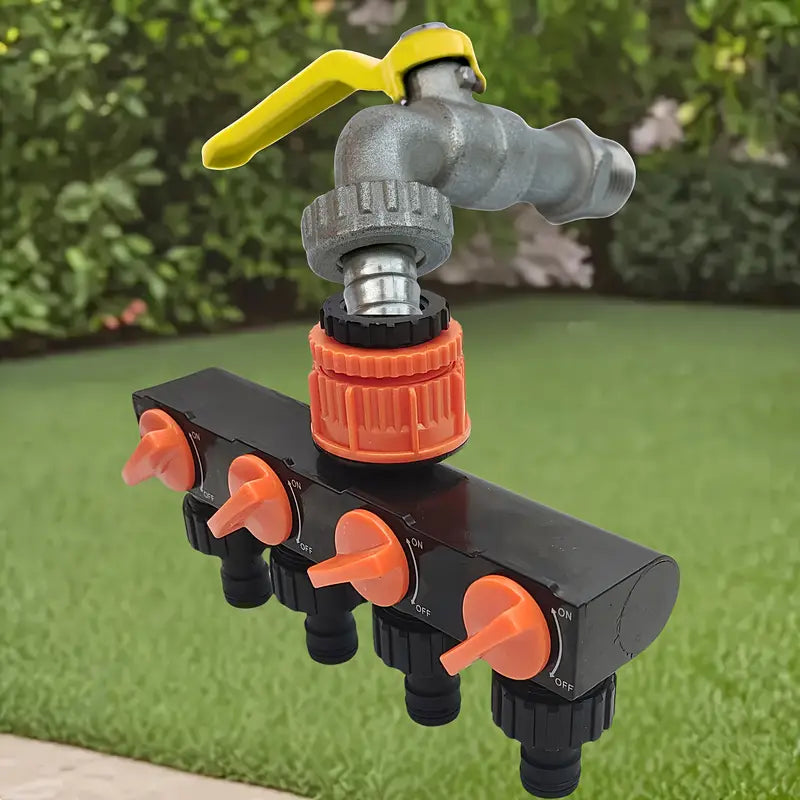 Répartiteur d’Eau de Jardin 4 Voies – Avec Vannes Indépendantes et Design Anti-fuite